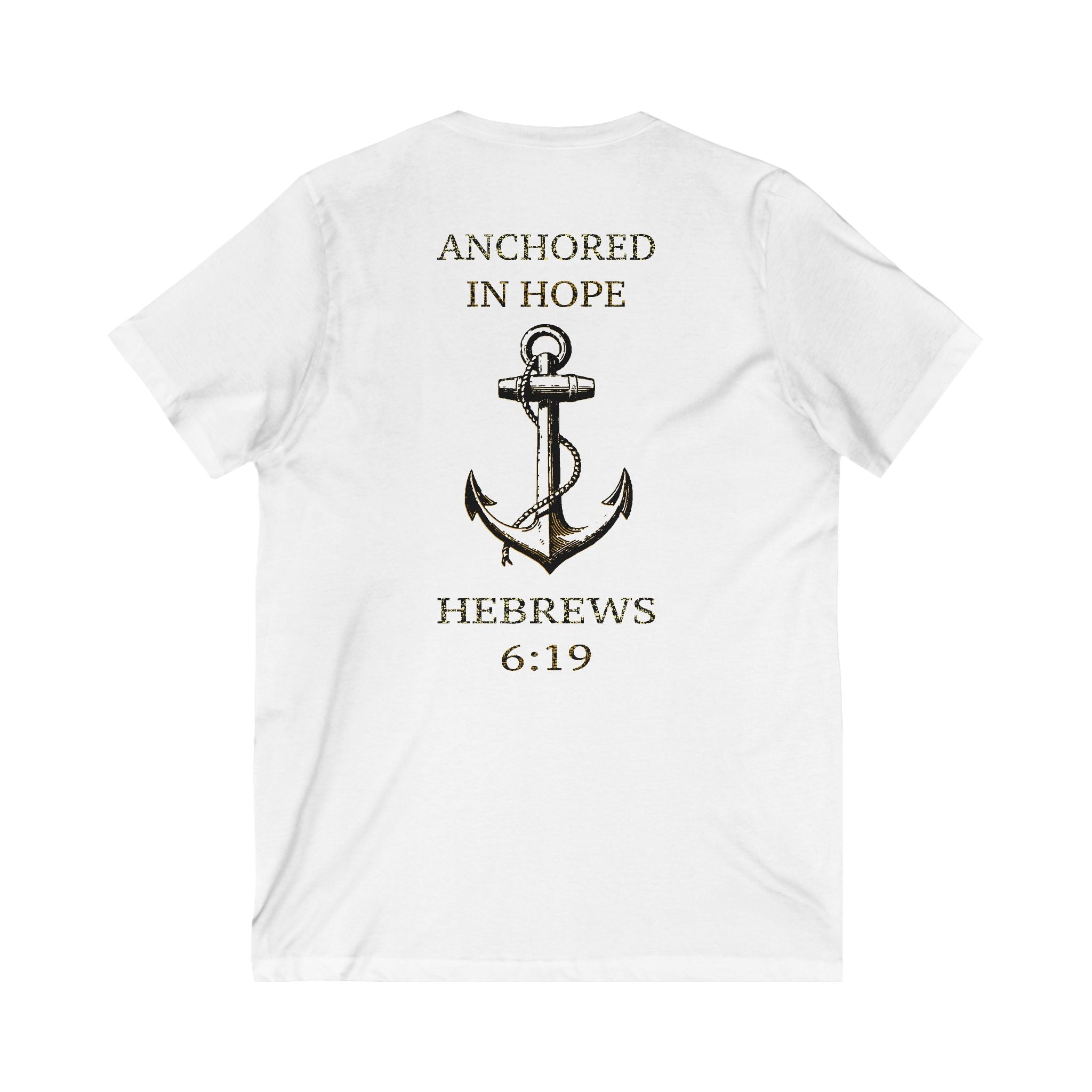 Anchored in Hope Women's V-neck Tee-Shirt, Faith-Based Apparel, Christian Street Wear, Casual Christian Clothes, Comfortable & Soft