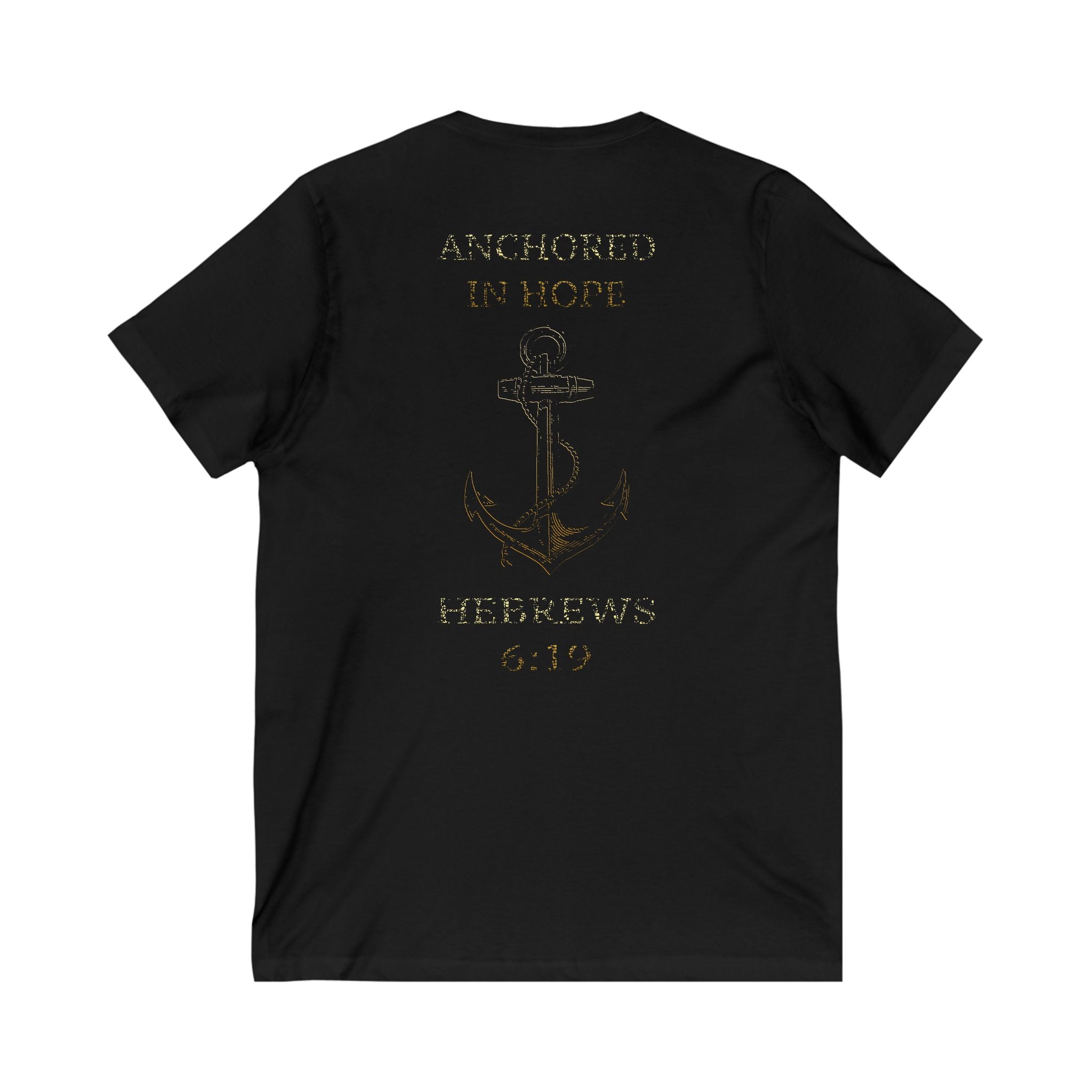 Anchored in Hope Women's V-neck Tee-Shirt, Faith-Based Apparel, Christian Street Wear, Casual Christian Clothes, Comfortable & Soft