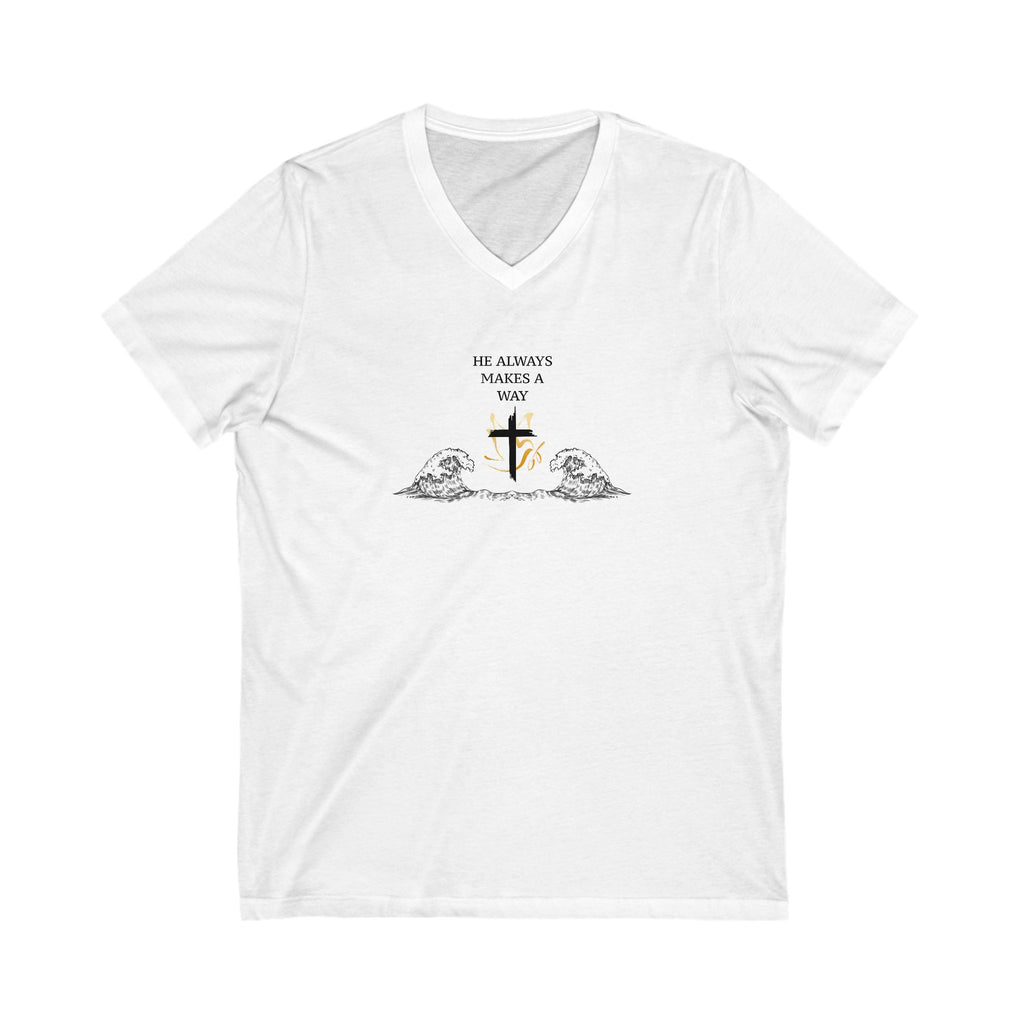 Split the Sea Women's V-Neck T-Shirt, Christian Apparel, Meaningful Gift, Casual Wear