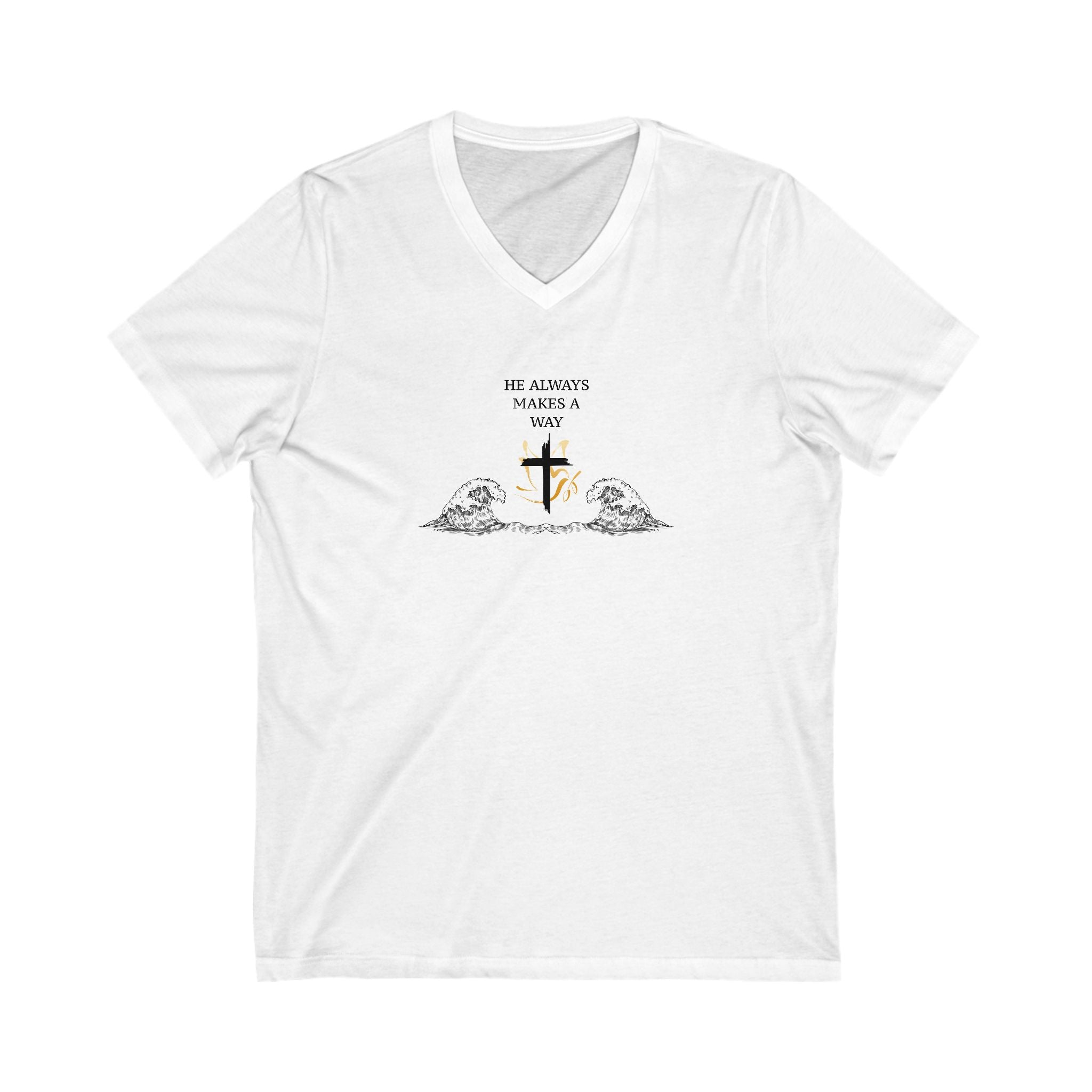 Split the Sea Women's V-Neck T-Shirt, Christian Apparel, Meaningful Gift, Casual Wear