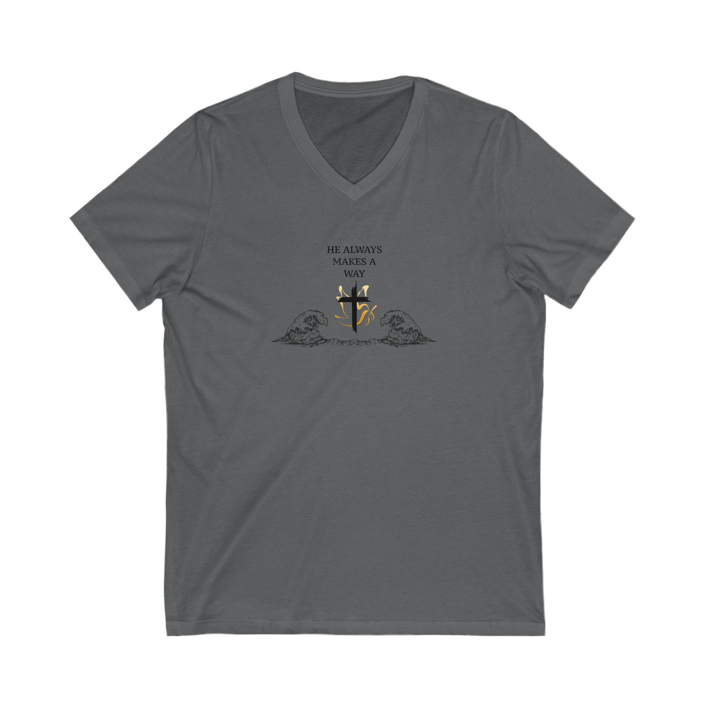 Split the Sea Women's V-Neck T-Shirt, Christian Apparel, Meaningful Gift, Casual Wear