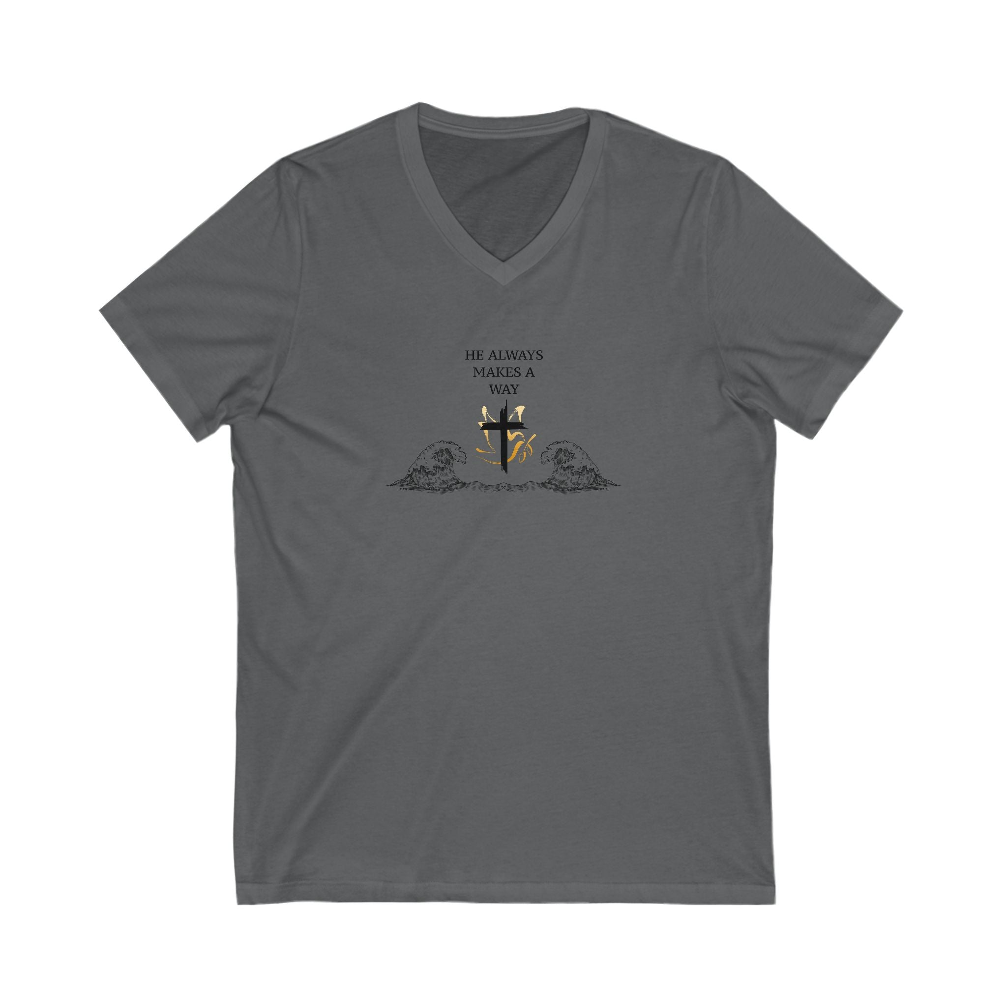 Split the Sea Women's V-Neck T-Shirt, Christian Apparel, Meaningful Gift, Casual Wear