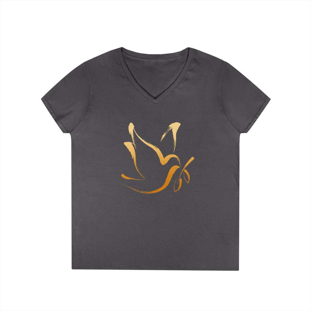 Women's Light in the Dark V-Neck T-Shirt, Faith-Based Fashion, Inspirational Gift, Casual Wear, Comfortable Women's Wear