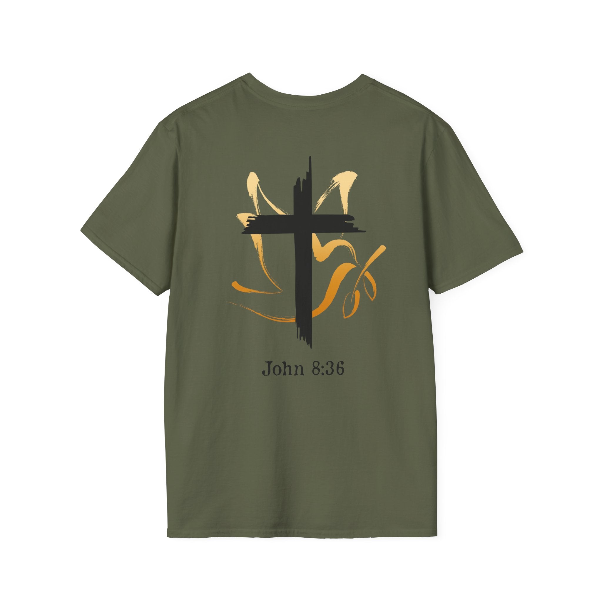 John 8:36 Unisex Christian Tee, Inspirational Shirt, Casual Wear