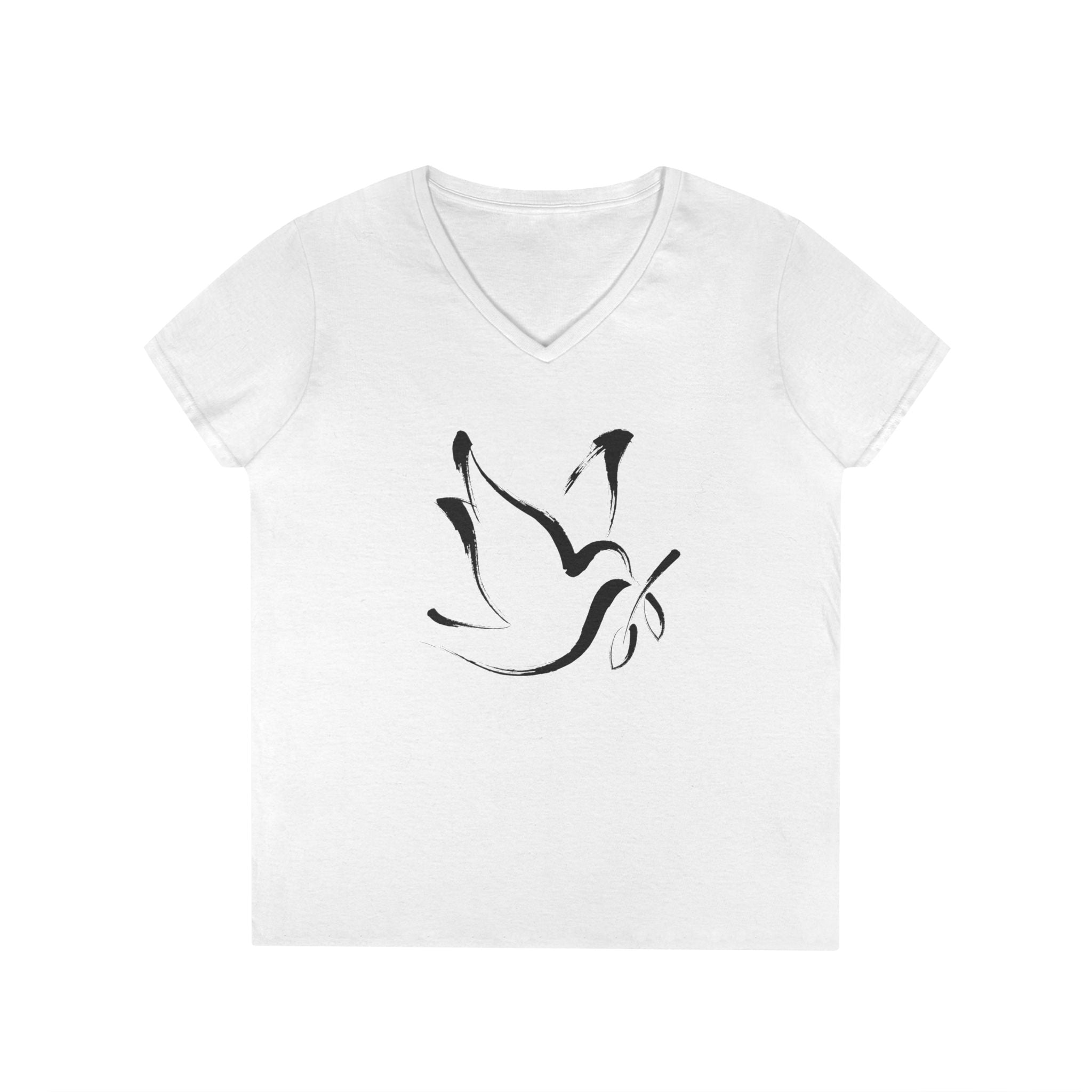Women's Light in the Dark V-Neck T-Shirt, Faith-Based Fashion, Inspirational Gift, Casual Wear, Comfortable Women's Wear
