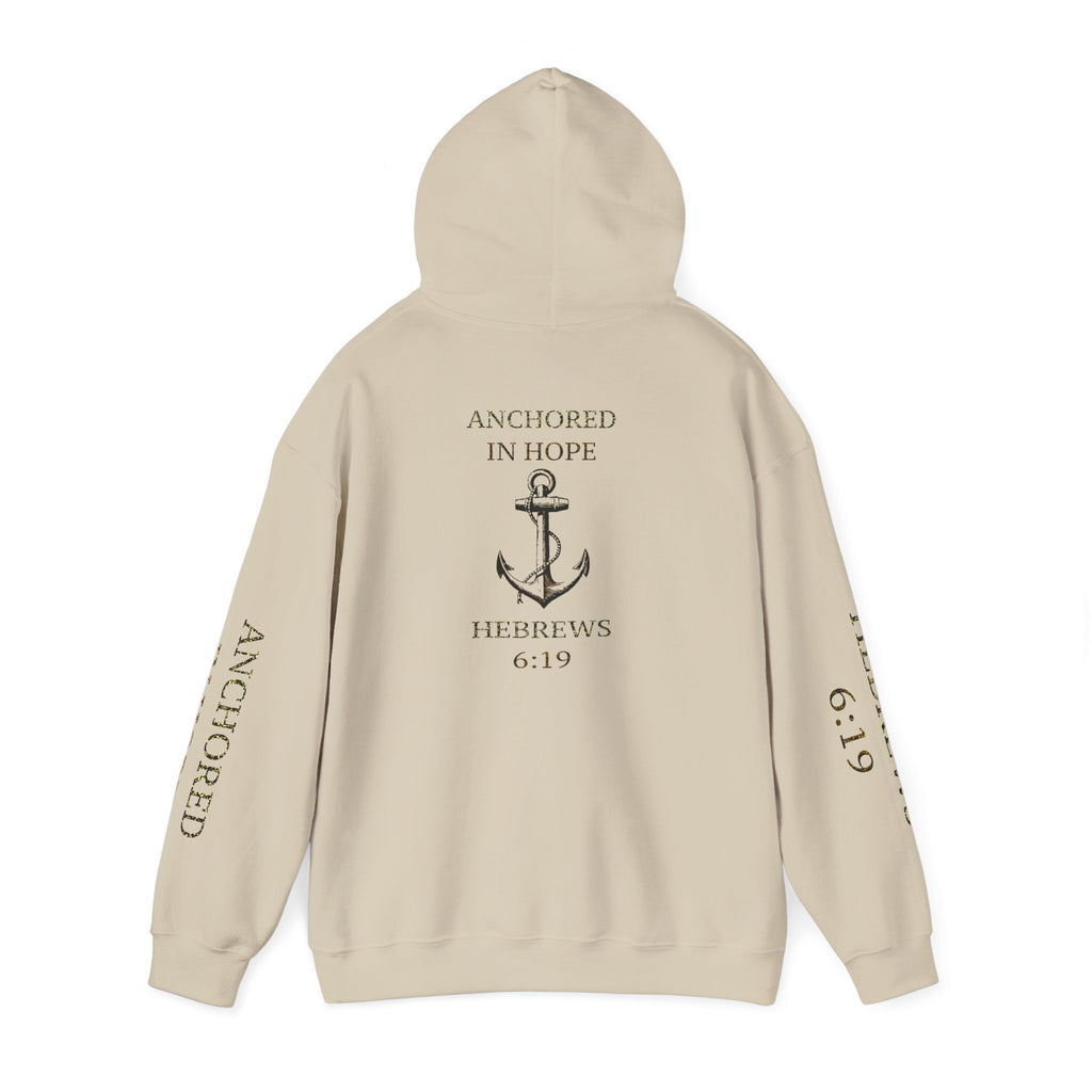 Anchored in Hope Hooded Sweatshirt | Inspirational Sweatshirt | Christian Gift | Faith-Based Apparel | Comfort Wear