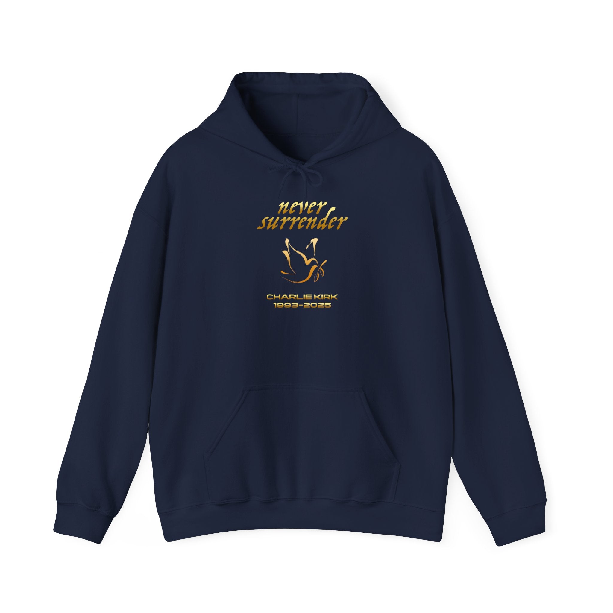 Never Surrender Charlie Kirk Hoodie - Cozy Streetwear, Unisex Gift, Casual Style, Motivational Apparel