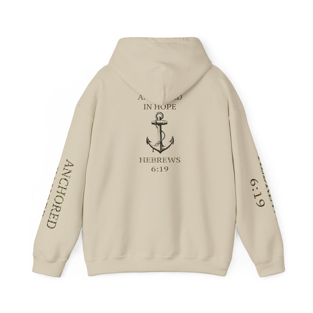 Anchored in Hope Hooded Sweatshirt | Inspirational Sweatshirt | Christian Gift | Faith-Based Apparel | Comfort Wear
