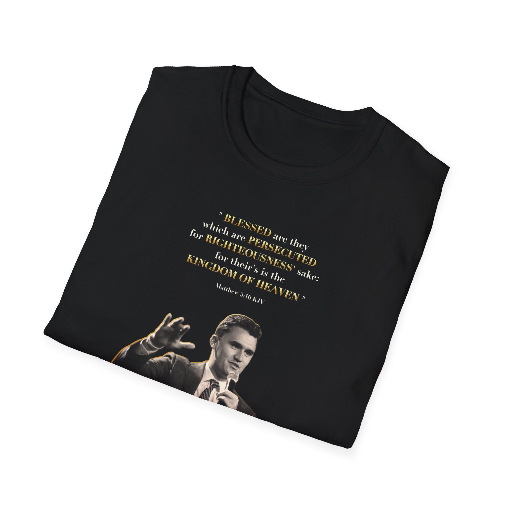 Rest in Peace Charlie Kirk Unisex T-Shirt, Matthew 5:10 Vintage Tribute Tee, Memorial Shirt, Grief Support Gift, Commemorative Wear