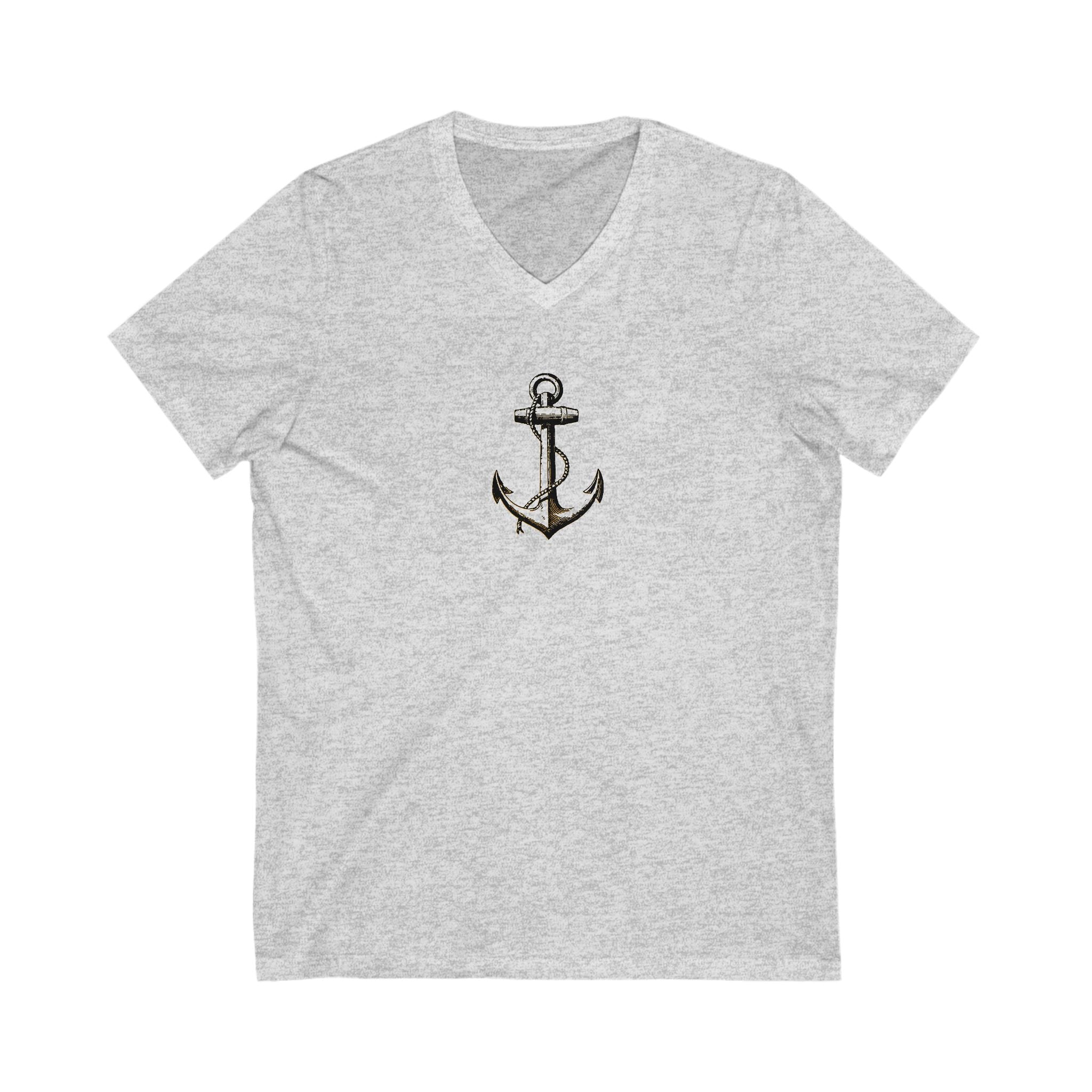 Anchored in Hope Women's V-neck Tee-Shirt, Faith-Based Apparel, Christian Street Wear, Casual Christian Clothes, Comfortable & Soft