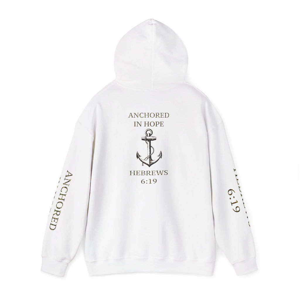 Anchored in Hope Hooded Sweatshirt | Inspirational Sweatshirt | Christian Gift | Faith-Based Apparel | Comfort Wear